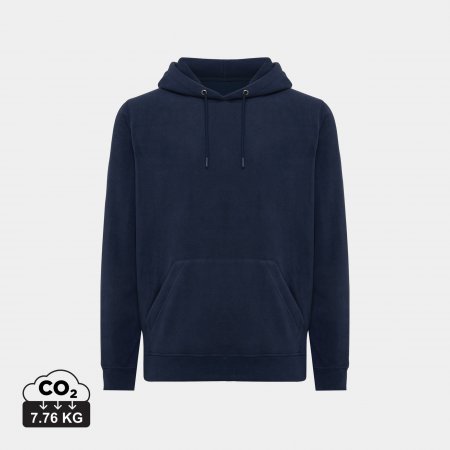 Trivor gerec. polyester fleece hoodie donkerblauw