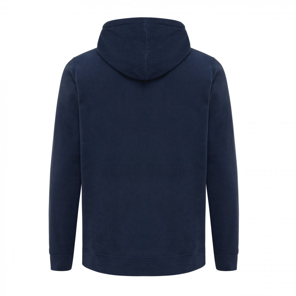 Trivor gerec. polyester fleece hoodie donkerblauw