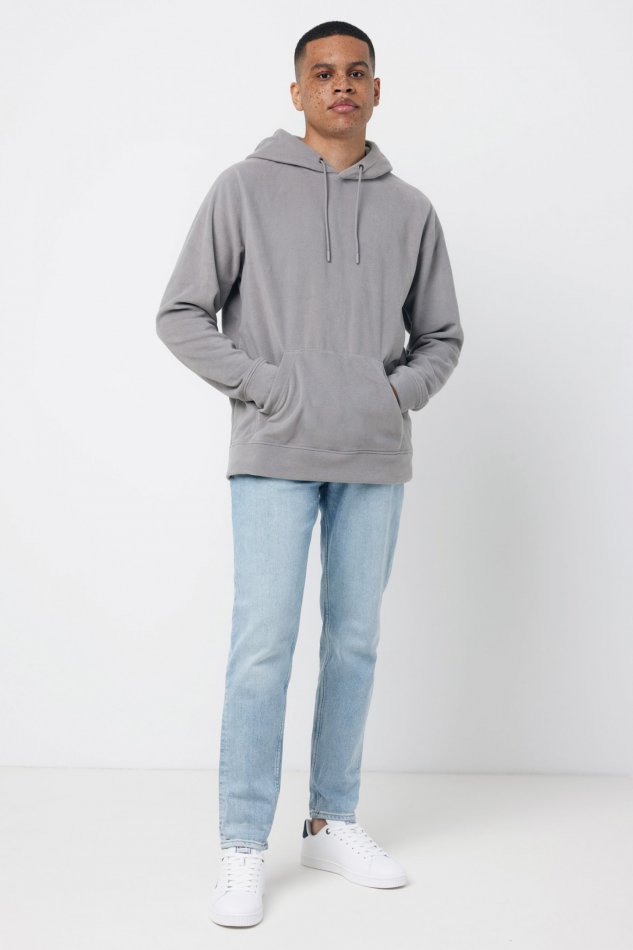 Trivor gerec. polyester fleece hoodie storm grey