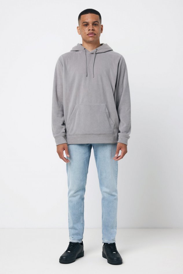 Trivor gerec. polyester fleece hoodie storm grey