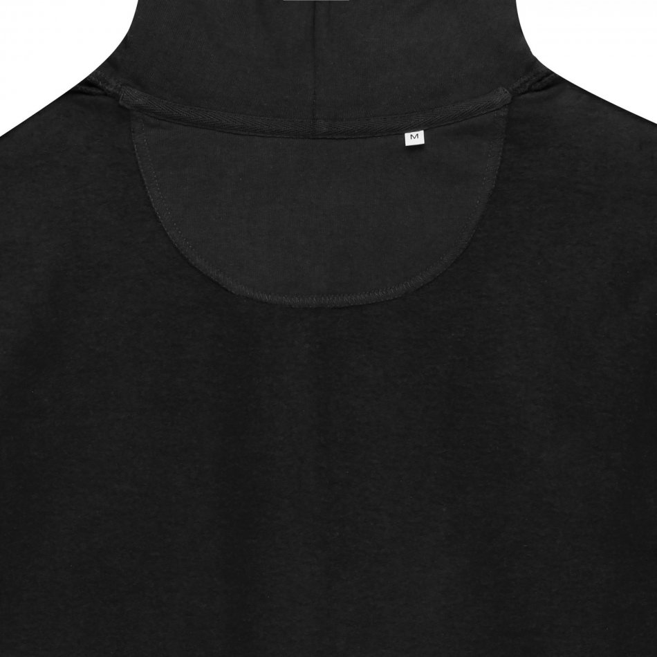 Abisko gerec. katoen hoodie met rits zwart