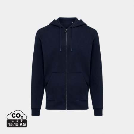 Abisko gerec. katoen hoodie met rits donkerblauw