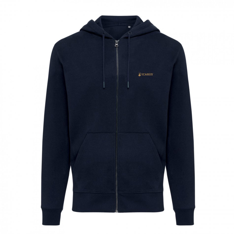 Abisko gerec. katoen hoodie met rits donkerblauw