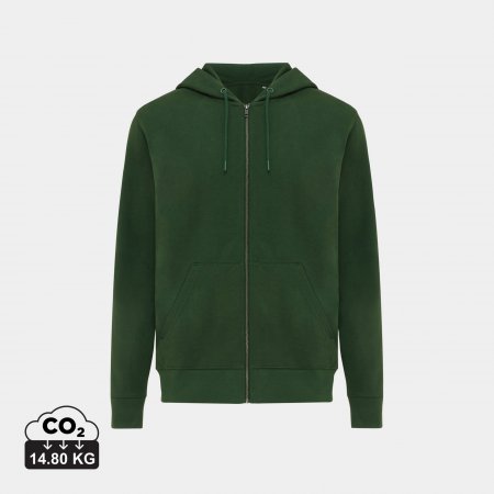Abisko gerec. katoen hoodie met rits forest green