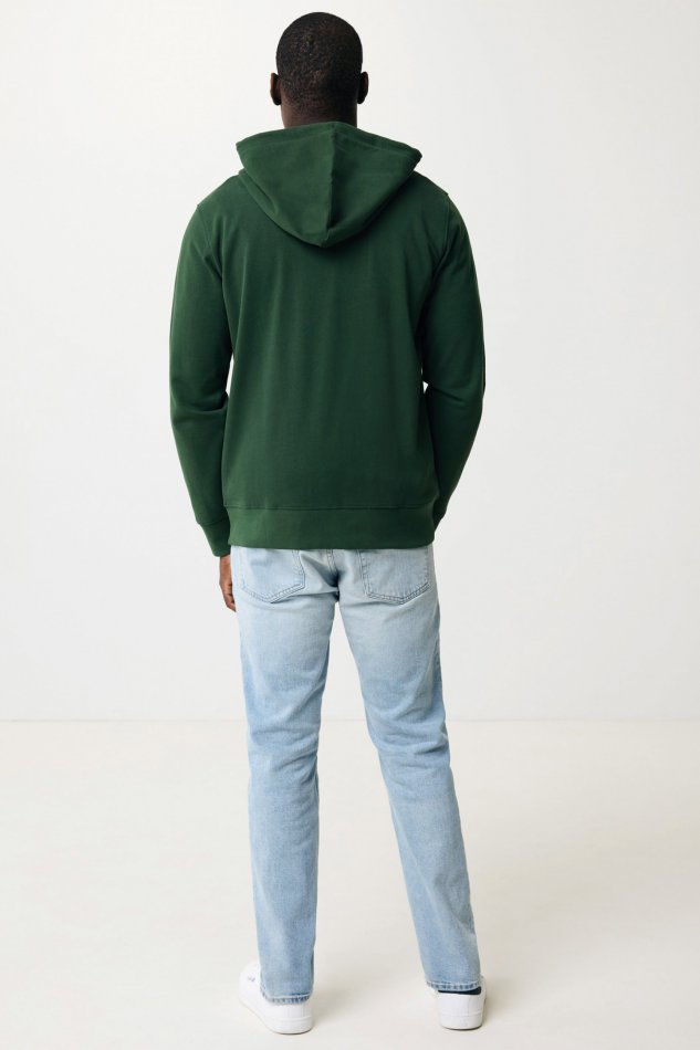 Abisko gerec. katoen hoodie met rits forest green