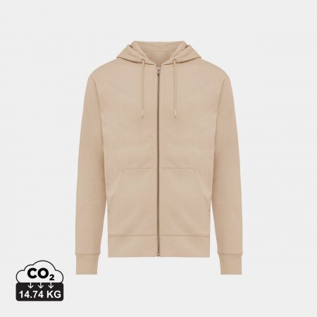 Abisko gerec. katoen hoodie met rits desert