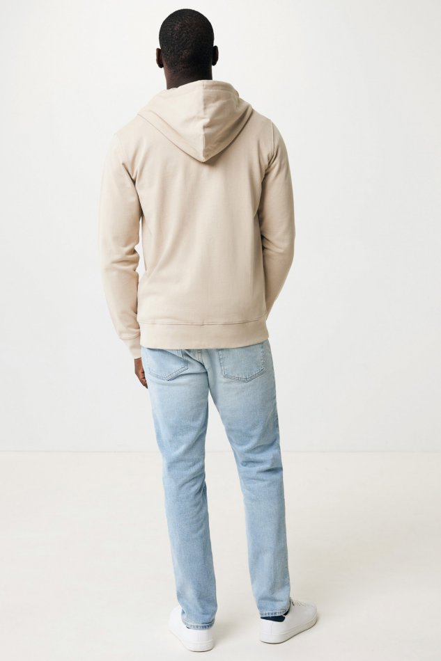 Abisko gerec. katoen hoodie met rits desert