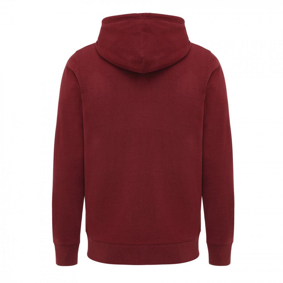 Abisko gerec. katoen hoodie met rits bordeauxrood
