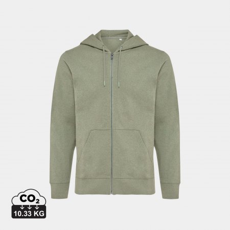 Abisko gerec. katoen hoodie met rits heather green
