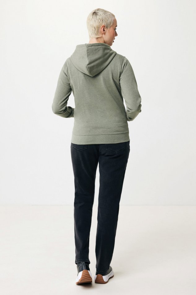 Abisko gerec. katoen hoodie met rits heather green