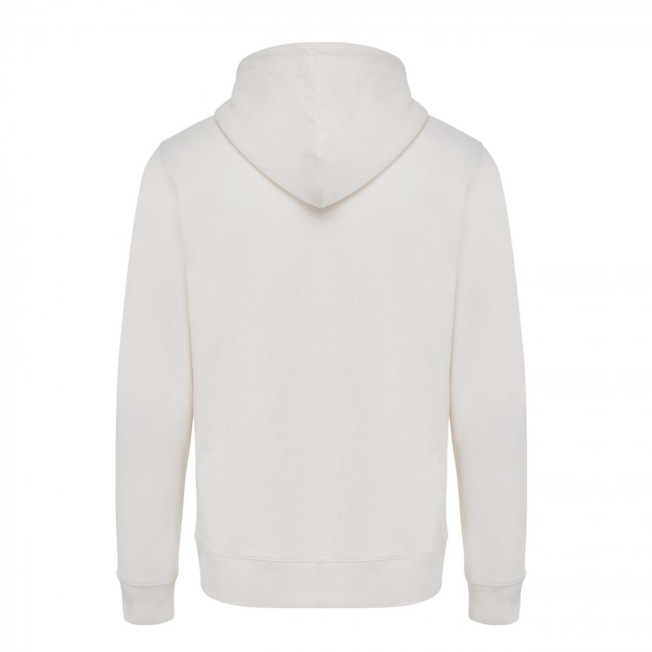 Abisko gerec. katoen hoodie met rits natural raw