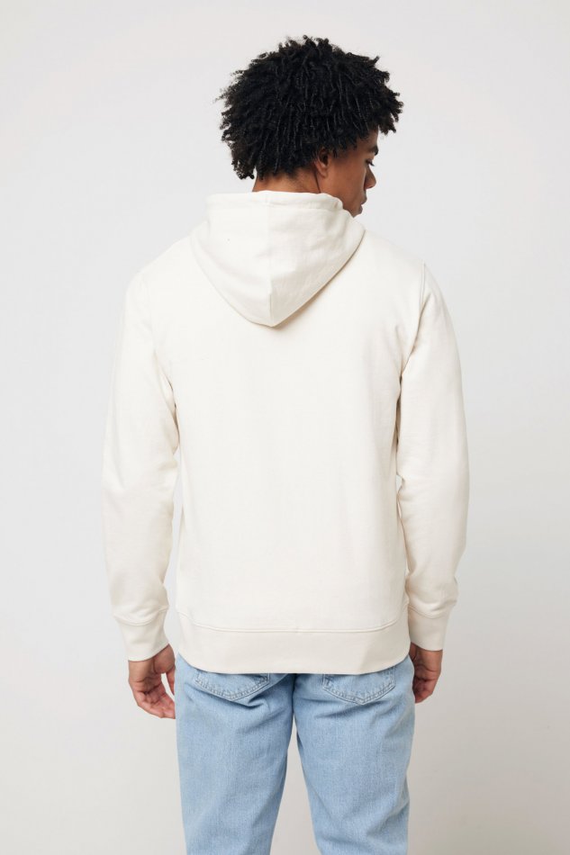 Abisko gerec. katoen hoodie met rits natural raw