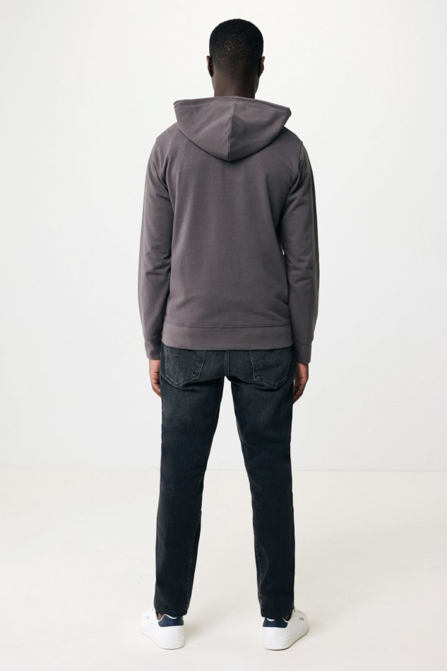 Abisko gerec. katoen hoodie met rits antraciet