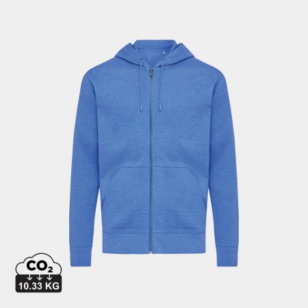 Abisko gerec. katoen hoodie met rits heather blue