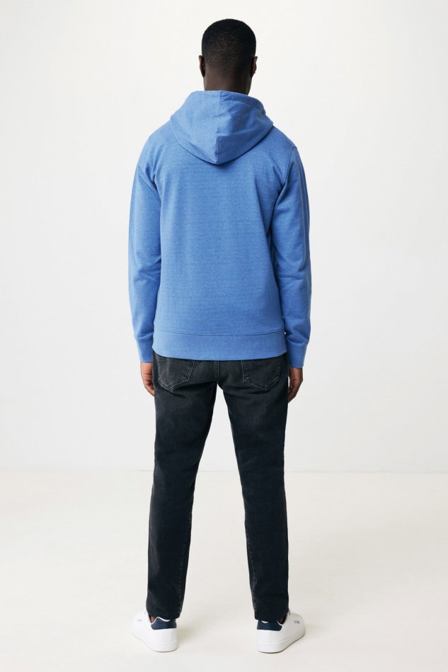 Abisko gerec. katoen hoodie met rits heather blue