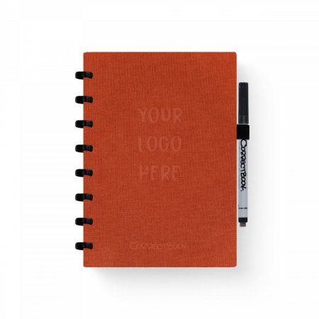 Linnen A5 Rusty Red - gelinieerde bladen